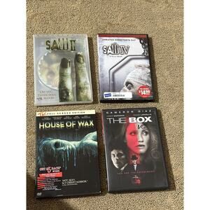Lot of 4 Horror Movies Saw II, Saw IV , House Of‎ Wax, The Box DVDs Blockbuster